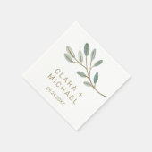 Eukalyptus Wedding Gold Veined Serviette (Ecke)