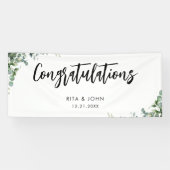 Eukalyptus Wedding Gratulationen Handwriting Banner (Horizontal)