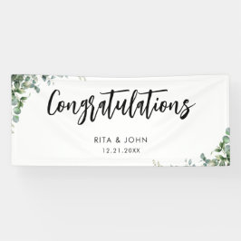 Eukalyptus Wedding Gratulationen Handwriting Banner