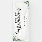 Eukalyptus Wedding Gratulationen Handwriting Banner (Vertikal)