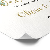 Eukalyptus Wedding Green Watercolor Begrüßungszeic Poster (Ecke)