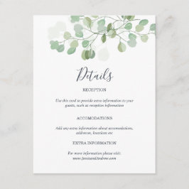 Eukalyptus Wedding Guest Information Card Einlage Begleitkarte