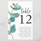 Eukalyptus Wedding Guest Name Tabelle No (Vorderseite)