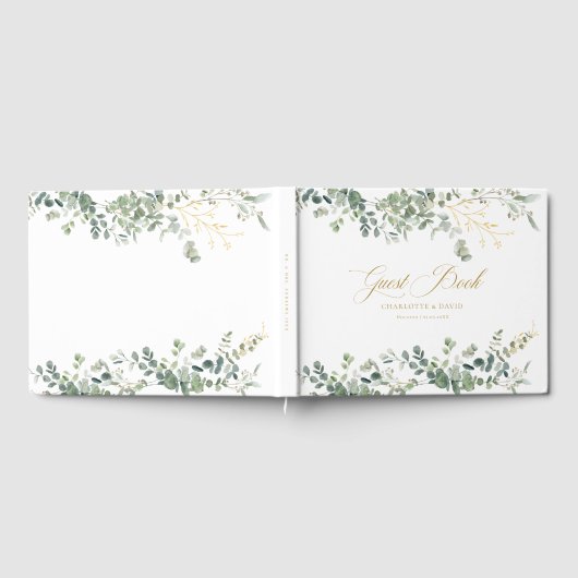 Eukalyptus Wedding Handwriting Script Wedding Gästebuch (Voll)