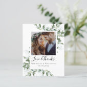 Eukalyptus Wedding HAUSHALT Dankeschön Karte (Stehend Vorderseite)