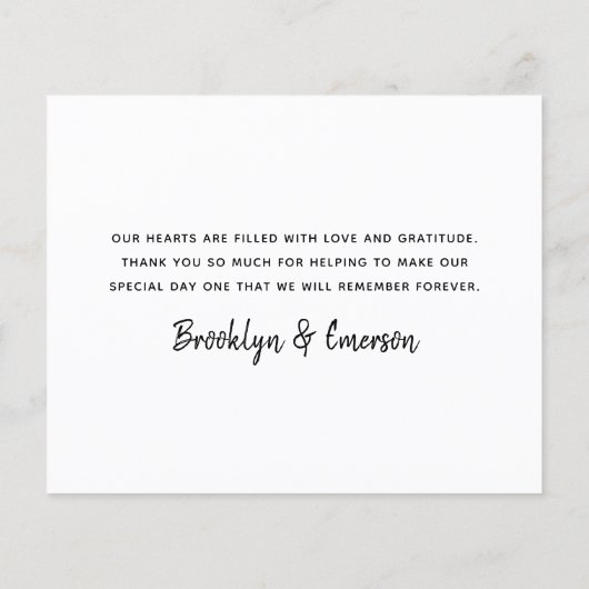 Eukalyptus Wedding HAUSHALT Dankeschön Karte (Rückseite)