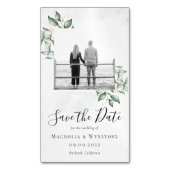 Eukalyptus Wedding HAUSHALT Datum speichern Magnetische Visitenkarte (Vorderseite Vertikal)