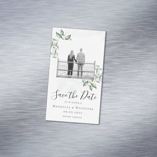 Eukalyptus Wedding HAUSHALT Datum speichern Magnetische Visitenkarte (Beispiel)