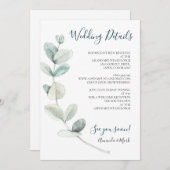 Eukalyptus Wedding Info Card Einladung (Vorne/Hinten)