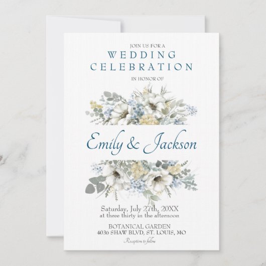 Eukalyptus Wedding Invi Einladung (Vorderseite)