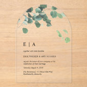 Eukalyptus Wedding Invitation Arch Acryleinladungen (Vorderseite)