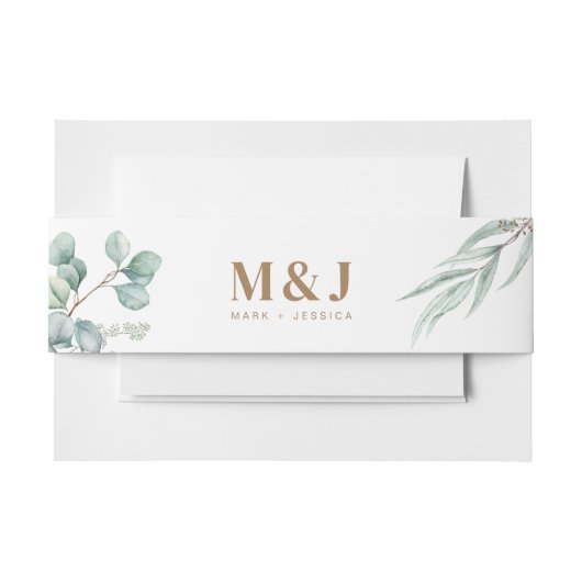 Eukalyptus Wedding Invitation Bly Band (Vorderseite Beispiel)