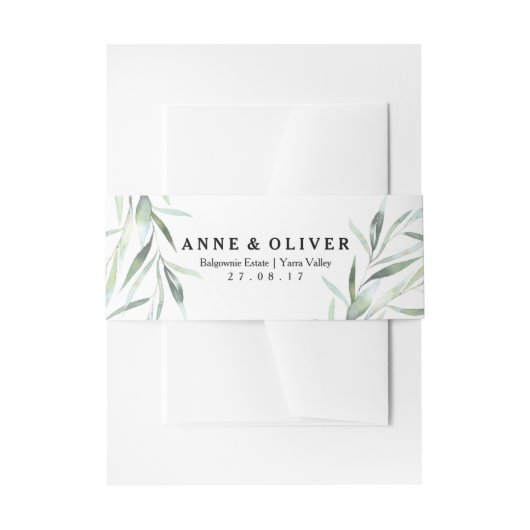 Eukalyptus Wedding Invitation Bly Band (Vorderseite Beispiel)