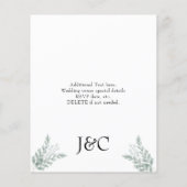 Eukalyptus Wedding Invitation Flyer (Hinten)