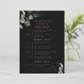 Eukalyptus Wedding Itinerary Einladung (Stehend Vorderseite)