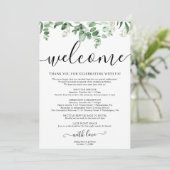 Eukalyptus Wedding Itinerary Program Programm (Stehend Vorderseite)