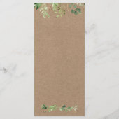 Eukalyptus Wedding Kraft Menükarte (Rückseite)