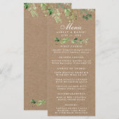 Eukalyptus Wedding Kraft Menükarte (Vorne/Hinten)