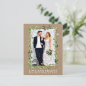 Eukalyptus Wedding Liebe dank Kraft Postkarte (Stehend Vorderseite)