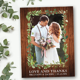 Eukalyptus Wedding Liebe dank Wood Postkarte