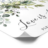 Eukalyptus Wedding Liebe ist Süßes Zeichen Poster (Ecke)