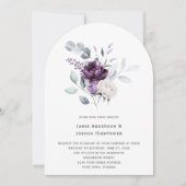 Eukalyptus Wedding lila & Lavender Floral Einladung (Vorderseite)