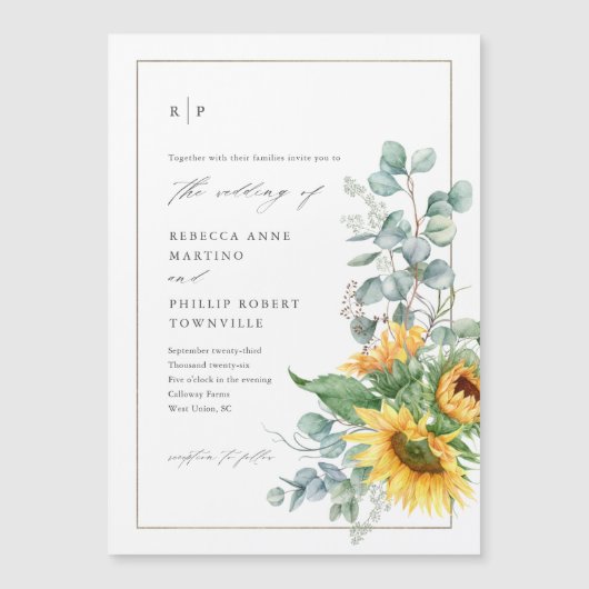 Eukalyptus Wedding Magneteinladung (Vorderseite)