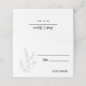 Eukalyptus Wedding Meal Choice Platzkarte (Außenseite Aufgefaltet)