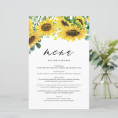 Eukalyptus Wedding Menu Card (Stehend Vorderseite)
