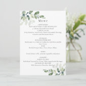 Eukalyptus Wedding Menu Card Einladung (Stehend Vorderseite)