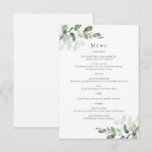 Eukalyptus Wedding Menu Card Einladung (Vorne/Hinten)