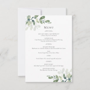 Eukalyptus Wedding Menu Card Einladung