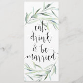 Eukalyptus Wedding Menu Card Menükarte (Rückseite)