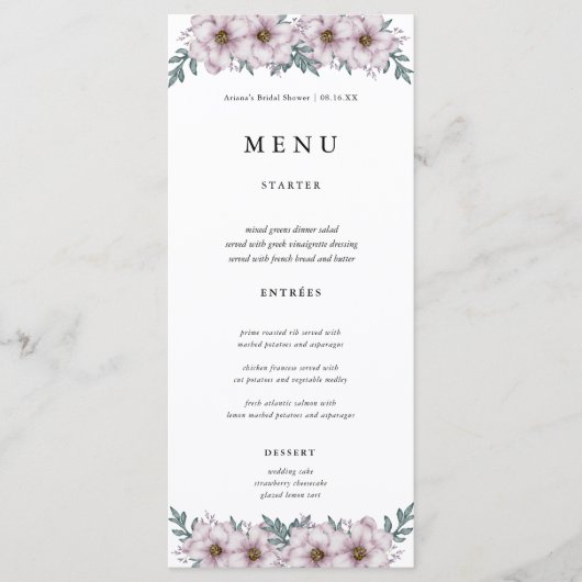 Eukalyptus Wedding Menu Cards Menükarte (Vorderseite)