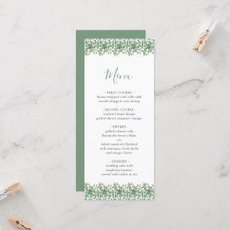 Eukalyptus Wedding Menu Einladung