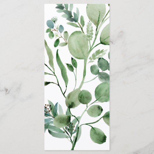 Eukalyptus Wedding Menu Menükarte (Rückseite)