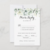 Eukalyptus Wedding Menu UAWG RSVP Karte (Vorderseite)