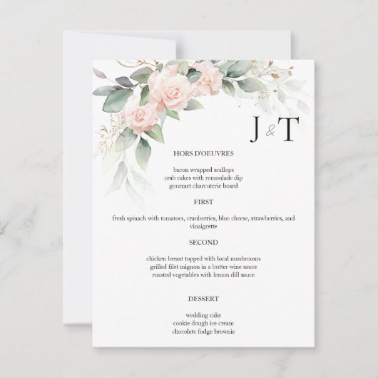 Eukalyptus Wedding Menus Einladung (Vorderseite)
