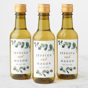 Eukalyptus Wedding Mini Weine Labels Weinetikett