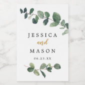 Eukalyptus Wedding Mini Weine Labels Weinetikett (Einzelnes Label)