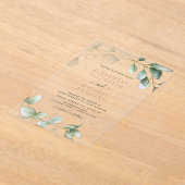 Eukalyptus Wedding Minimalistisch Acryleinladungen (Ablage )