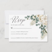 Eukalyptus Wedding Minimalistisch Sage green flora RSVP Karte (Vorderseite)