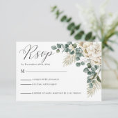 Eukalyptus Wedding Minimalistisch Sage green flora RSVP Karte (Stehend Vorderseite)