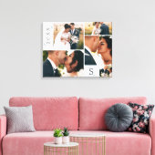 Eukalyptus Wedding Monogram Picture Collage Leinwanddruck (Insitu (Wohnzimmer))