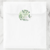 Eukalyptus Wedding Names Runder Aufkleber (Tasche)