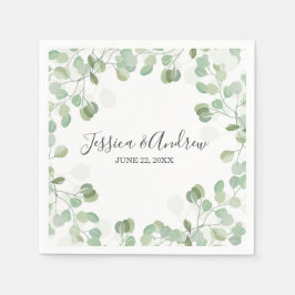 Eukalyptus Wedding Napkin Botanical Personalisiert Serviette
