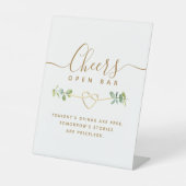 Eukalyptus Wedding Open Bar Pedestal Sign Sockelschild (Vorderseite)