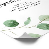 Eukalyptus Wedding Open Bar Sign Poster (Ecke)