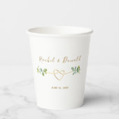 Eukalyptus Wedding Paper Cups Pappbecher (Rückseite)