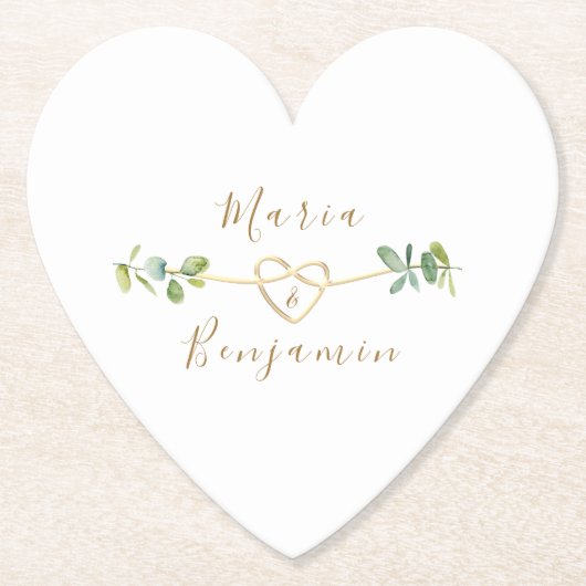 Eukalyptus Wedding Paper Untersetzer (Vorderseite)